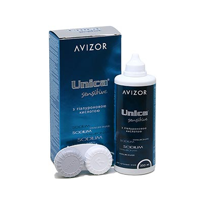 Image of Unica Sensitive <p style="text-align: justify;"><strong>Avizor Unica Sensitive</strong> - багатофункціональний розчин з додаванням гіалуронової кислоти для щоденного догляду за м'якими контактними лінзами від компанії <strong><a href="http://www.