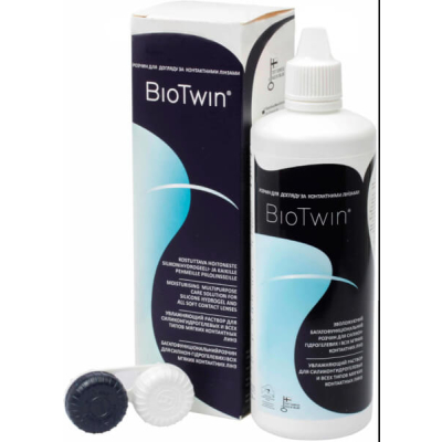Image of BioTwin <p>Завдячуючи інноваційному компоненту Twin-EdaXyl® розчин дбайливо очищує всі види забруднень з поверхні лінз, але не викликає алергічних реакцій навіть у користувачів з дуже чутливими очима</p>