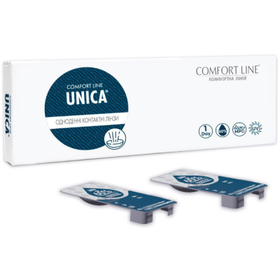 Image of Comfort Line Unica <p>новітні контактні лінзи з біосумісного гідрогелю (MPC). Цей матеріал характеризується високою стійкістю до білкових забруднень та технологією гідратованих шарів - що гарантує суттєве збільшення рівня комфорту при використанн
